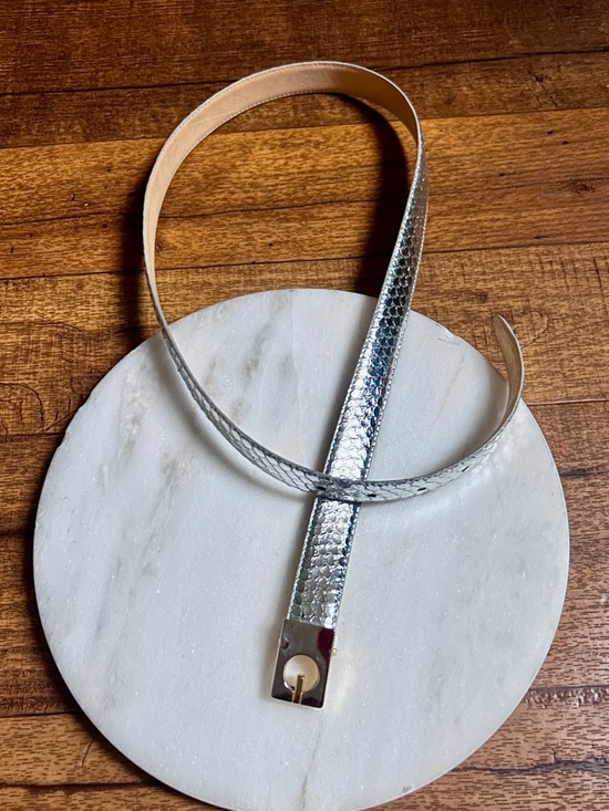 Christopher Roberts ~ Medium (36) ~ Vintage (80’s) Silver Snakeskin Skinny Belt main image 15